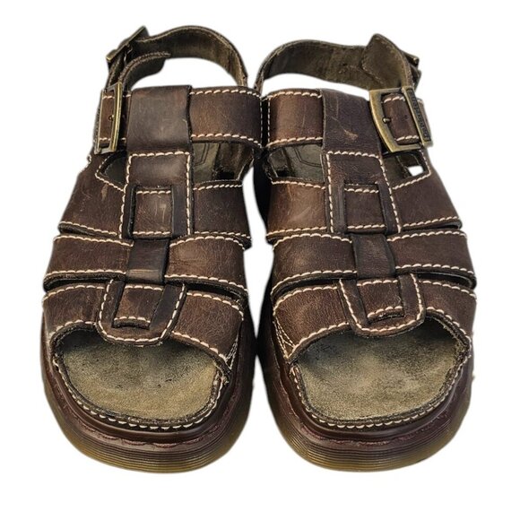 Dr. Martens Mens Vintage Fisherman Leather Sandals, Buckle, Brown, Size 10 - Picture 4 of 11